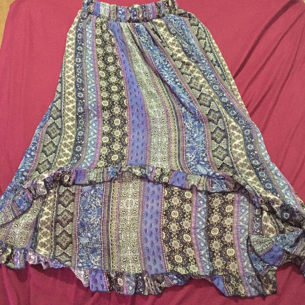High/Low Bohemian Design Skirt